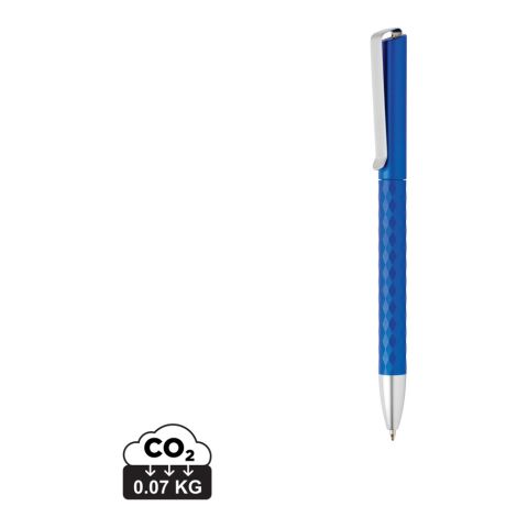 Werbeartikel Kugelschreiber X3.1 – navy blau – mit Logo bedruckt blauschreibend Dokumental-Mine Diamant-Cut für Messen & Events