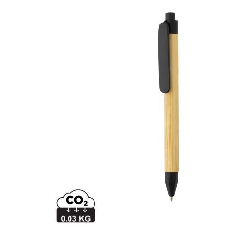 Werbeartikel Kugelschreiber aus recyceltem Papier – schwarz – mit Logo bedruckt