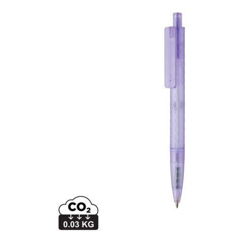 Werbeartikel X3 Frosted-Pen aus GRS recyceltem PC – lila – mit Logo bedruckt