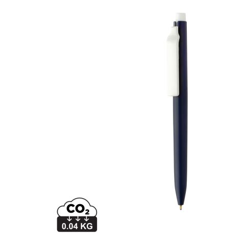 Werbeartikel Vibe GRS-zertifizierter rABS-Stift mit Ultra-Glide-Tinte – navy blau-weiß – mit Logo bedruckt