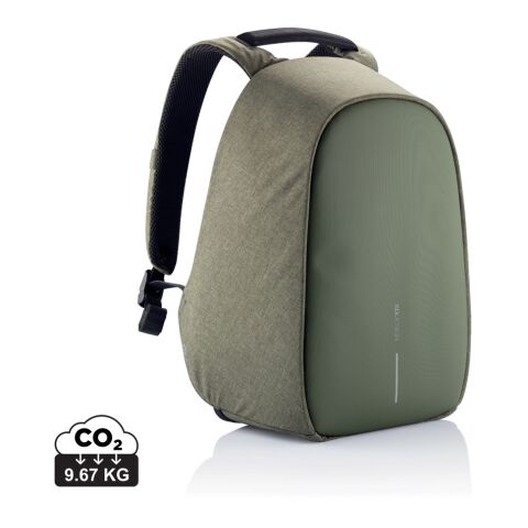 Firmengeschenk Rucksack Bobby Hero Regular – grün-schwarz – mit Logo bedruckt 18 Liter nachhaltiger Backpack mit Laptopfach für Außendienst
