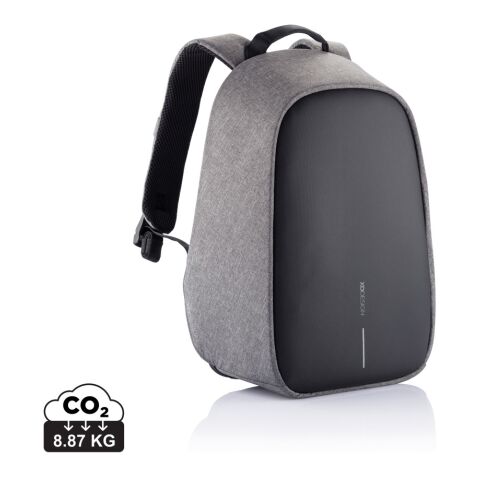 Werbeartikel Bobby Hero Small Anti-Diebstahl-Rucksack – grau-schwarz – mit Logo bedruckt