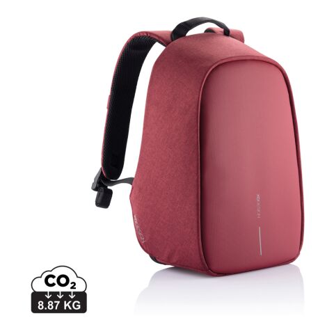 Firmengeschenk Rucksack Bobby Hero Small – rot-schwarz – mit Logo bedruckt nachhaltiger Backpack mit Laptopfach für das Mitarbeiter-Onboarding