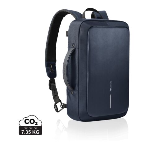 Werbeartikel Bobby Bizz 2.0 Anti-Diebstahl Rucksack & Aktentasche – navy blau – mit Logo bedruckt