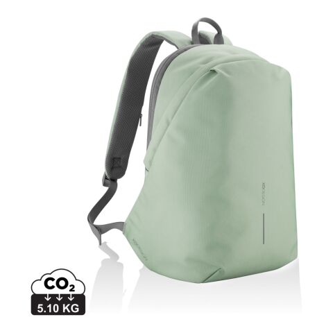 Werbeartikel Bobby Soft, Anti-Diebstahl-Rucksack – iceberg green-grau – mit Logo bedruckt