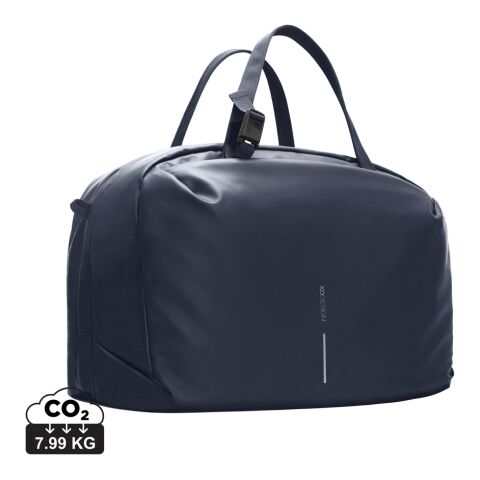 Werbeartikel Urban wasserabweisende Wochenendtasche – marineblau meliert-grau – mit Logo bedruckt