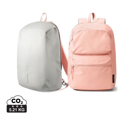 Werbeartikel XD Design Switch 2-in-1 Rucksack – rosa-weiß – mit Logo bedruckt