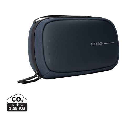 Werbeartikel XD Design First Class All-in-One Case – marineblau meliert-schwarz – mit Logo bedruckt