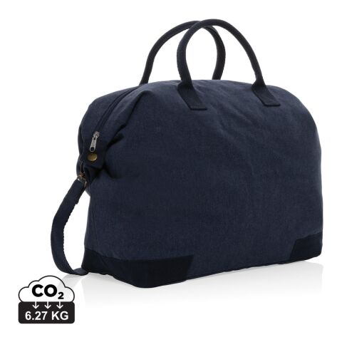 Werbeartikel Kezar AWARE 500g/m² Wochenendtasche aus recyceltem Canvas – marineblau – Sporttasche / Reisetasche mit Logo bedruckt