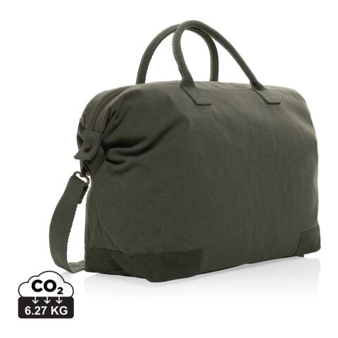Werbeartikel Kezar AWARE 500g/m² Wochenendtasche aus recyceltem Canvas – grün – Sporttasche / Reisetasche mit Logo bedruckt