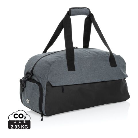 Werbeartikel Kazu AWARE RPET Weekend-Duffel-Bag – grau – mit Logo bedruckt