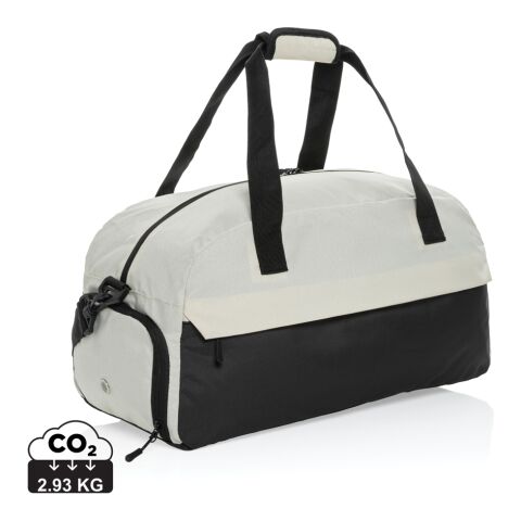 Werbeartikel Kazu AWARE RPET Weekend-Duffel-Bag – off white – mit Logo bedruckt