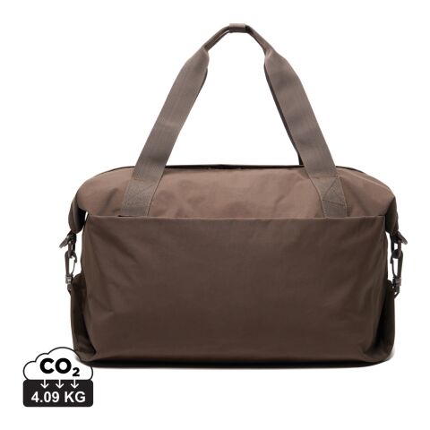 Werbeartikel KENTO URBAN Weekender aus RCS recyceltem Nylon – braun – mit Logo bedruckt