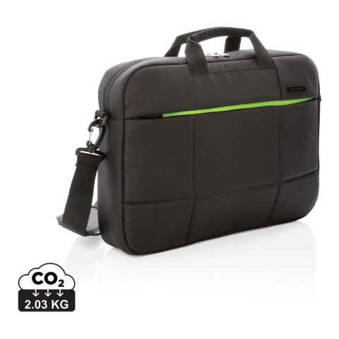 Soho 15.6&quot; Business Laptop-Tasche aus RPET, PVC-frei schwarz-grün | ohne Werbeanbringung | Nicht verfügbar | Nicht verfügbar