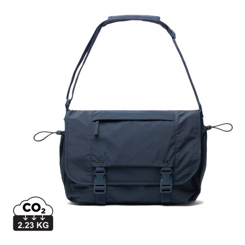 Werbeartikel KENTO URBAN 15,6" Messenger aus RCS recyceltem Nylon – navy blau – Umhängetaschen / Schultertaschen & Laptoptaschen mit Logo bedruckt