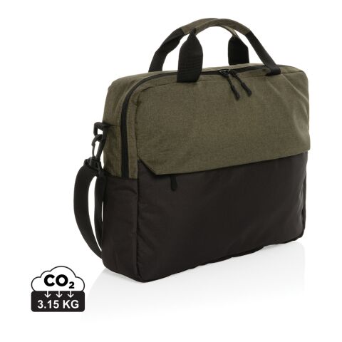 Werbeartikel "Kazu AWARE™ 15,6" RPET Laptop-Tasche" – grün – mit Logo bedruckt