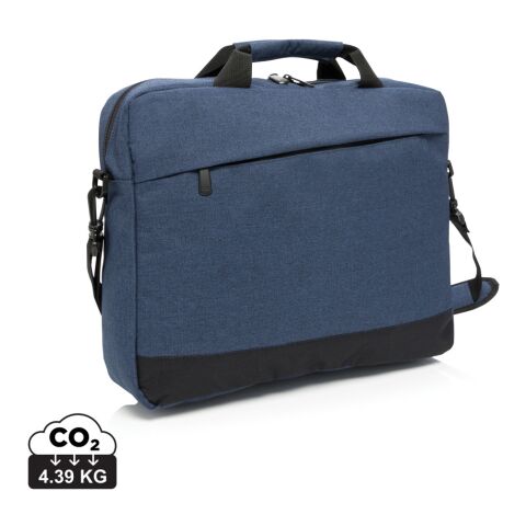 Mitarbeitergeschenk Businesstasche Trend 15 Zoll – navy blau-schwarz – mit Logodruck für 15,6 Zoll Laptop, elegantes Briefcase für den Außendienst