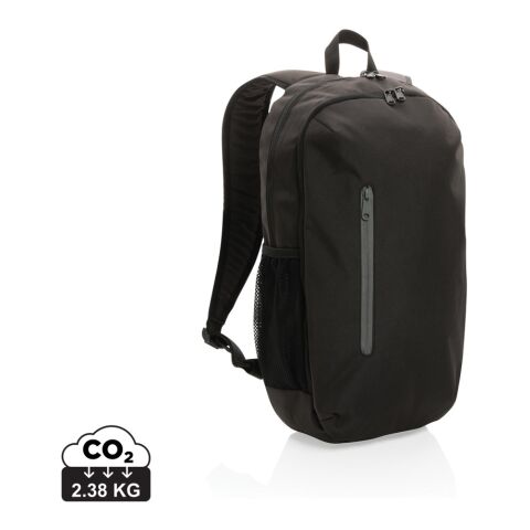 Werbeartikel Impact AWARE 300D RPET Casual Rucksack – schwarz-grau – mit Logo bedruckt