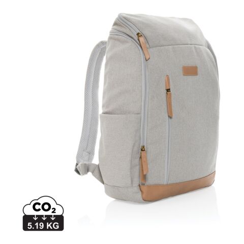 Werbeartikel Impact AWARE 16 oz. rCanvas 15" Laptop-Rucksack – grau – mit Logo bedruckt