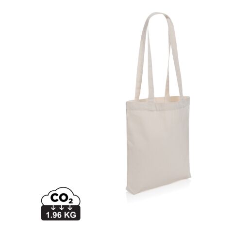 Werbeartikel Impact Aware recycelte Baumwolltasche – weiß – mit Logo bedruckt