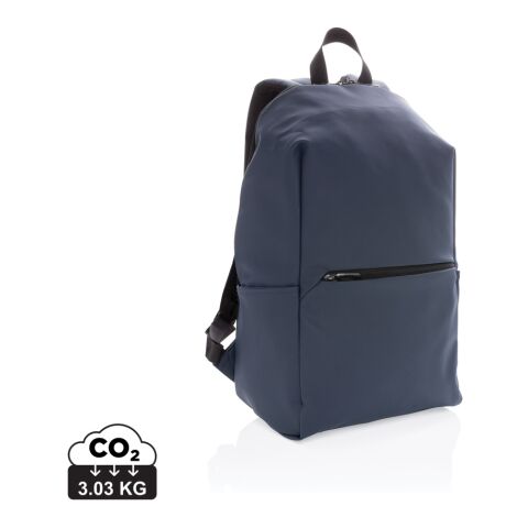 Schicker PU 15.6&quot; Laptop-Rucksack blau | ohne Werbeanbringung | Nicht verfügbar | Nicht verfügbar