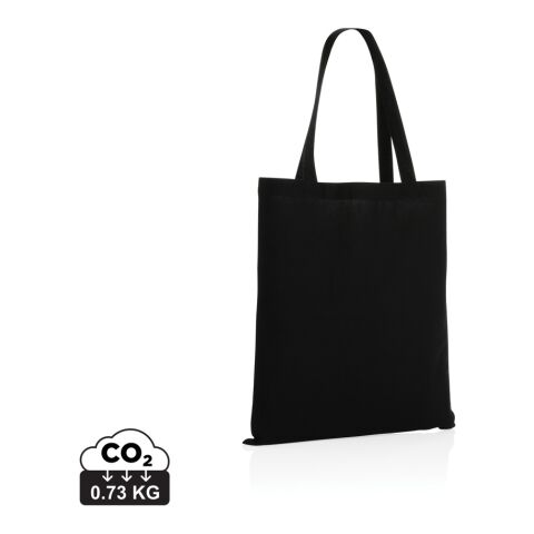 Werbeartikel Impact AWARE recycelte Baumwolltasche 145gr – schwarz – Jutebeutel / Stoffbeutel / Baumwolltasche / Stofftasche mit Logo bedruckt