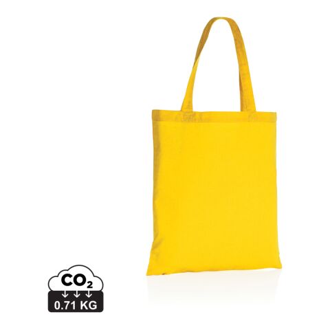 Werbeartikel Impact AWARE recycelte Baumwolltasche 145gr – gelb – mit Logo bedruckt