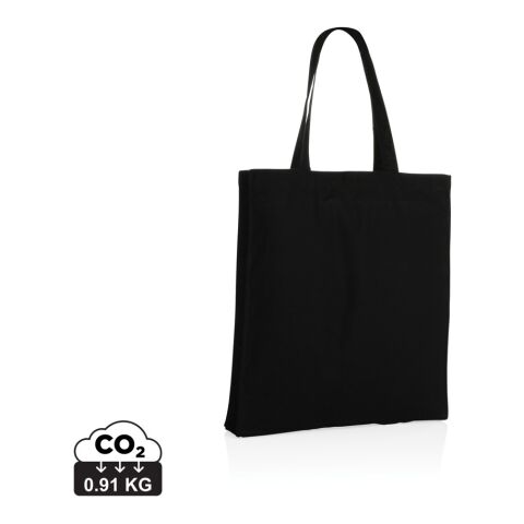 Werbeartikel Impact AWARE recycelte Baumwolltasche 145gr mit Boden – schwarz – mit Logo bedruckt