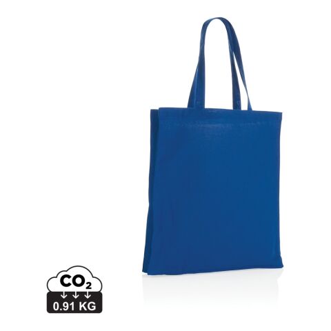 Werbeartikel Impact AWARE recycelte Baumwolltasche 145gr mit Boden – blau – mit Logo bedruckt