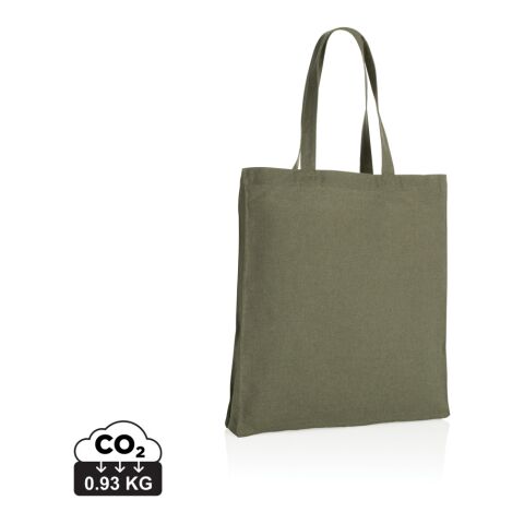 Werbeartikel Impact AWARE recycelte Baumwolltasche 145gr mit Boden – grün – Jutebeutel / Stoffbeutel / Baumwolltasche / Stofftasche mit Logo bedruckt