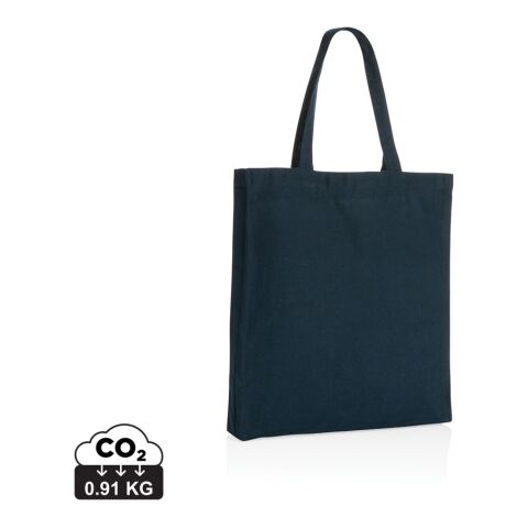 Werbeartikel Impact AWARE recycelte Baumwolltasche 145gr mit Boden – marineblau – mit Logo bedruckt