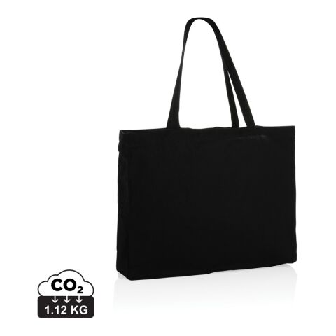 Werbeartikel Impact AWARE recycelte Baumwoll-Shopper 145gr – schwarz – Jutebeutel / Stoffbeutel / Baumwolltasche / Stofftasche mit Logo bedruckt