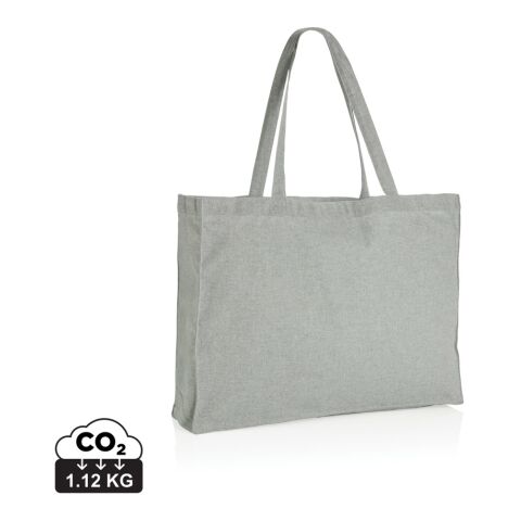 Werbeartikel Impact AWARE™ recycelte Baumwoll-Shopper 145gr – grau – Jutebeutel / Stoffbeutel / Baumwolltasche / Stofftasche mit Logo bedruckt