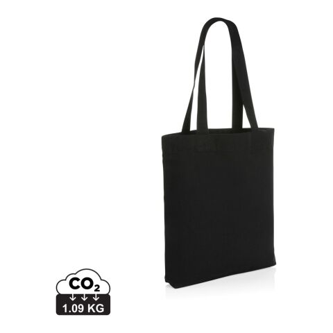 Werbeartikel Impact Aware™ 285g/m² ungefärbte rCanvas-Tragetasche – schwarz – mit Logo bedruckt