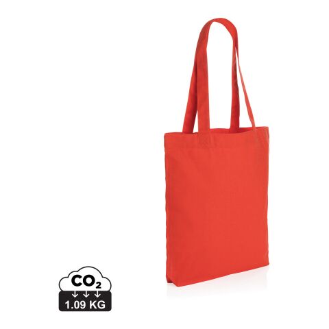 Werbeartikel Impact Aware™ 285g/m² Tragetasche aus recyceltem Canvas – sattes rot – mit Logo bedruckt