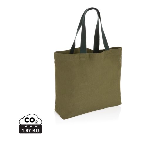 Impact Aware™ 240g/m² große Tasche aus recyceltem Canvas, ungefärbt grün | ohne Werbeanbringung | Nicht verfügbar | Nicht verfügbar | Nicht verfügbar