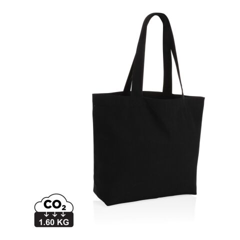 Werbeartikel Impact Aware 240g/m² rcCanvas Shopper + Tasche, ungefärbt – schwarz – mit Logo bedruckt