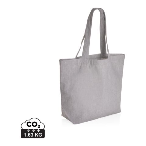 Werbeartikel Impact Aware™ 240g/m² rcCanvas Shopper + Tasche, ungefärbt – grau – Einkaufstasche / Werbetasche mit Logo bedruckt