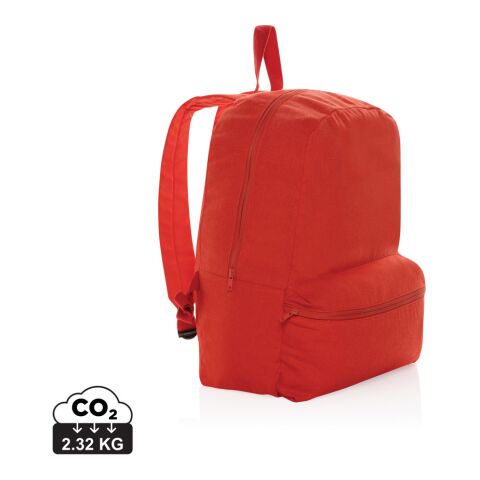 Impact Aware™ 285g/m² Rucksack aus Recycled Canvas Sattes Rot | ohne Werbeanbringung | Nicht verfügbar | Nicht verfügbar | Nicht verfügbar