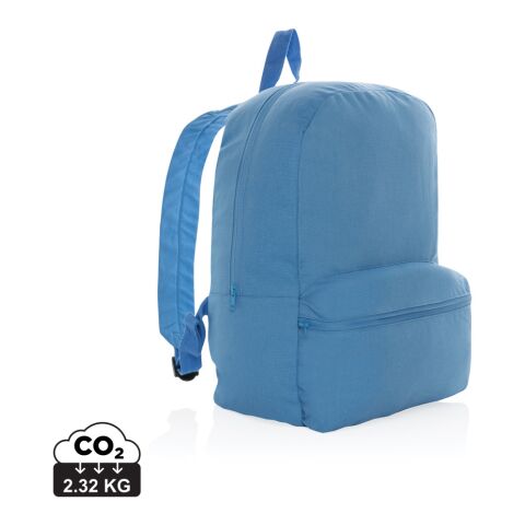 Werbeartikel Impact Aware 285g/m² Rucksack aus Recycled Canvas | Ruhiges Blau | mit Logo bedrucken
