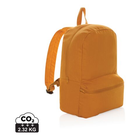 Werbeartikel Impact Aware 285g/m² Rucksack aus Recycled Canvas | Sonnenuhr Orange | mit Logo bedrucken