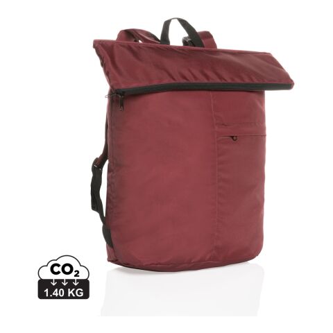Werbeartikel Dillon AWARE RPET faltbarer Lightweight-Rucksack – rot – mit Logo bedruckt