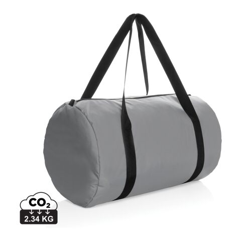Firmengeschenk Sporttasche Dillon AWARE RPET – grau – mit Logo bedruckt nachhaltige Reisetasche für Geschäftsreisen