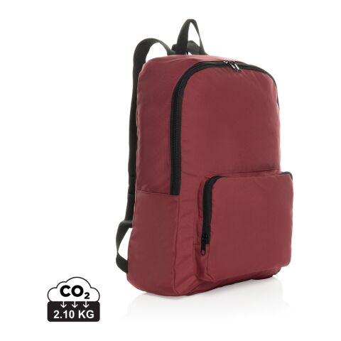 Werbeartikel Dillon AWARE RPET Rucksack – rot – mit Logo bedruckt nachhaltiger faltbarer Begleiter aus recyceltem Polyester