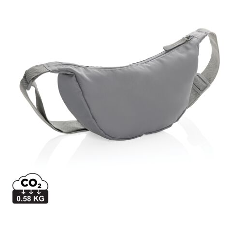 Werbeartikel Crescent AWARE™ RPET Half-Moon Sling Tasche – silbergrau – mit Logo bedruckt