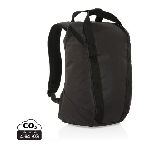 Mitarbeitergeschenk Sienna AWARE rPET Laptoptasche – schwarz – mit Logo bedruckt nachhaltiger 14 Zoll Laptop-Rucksack für Büro & Homeoffice
