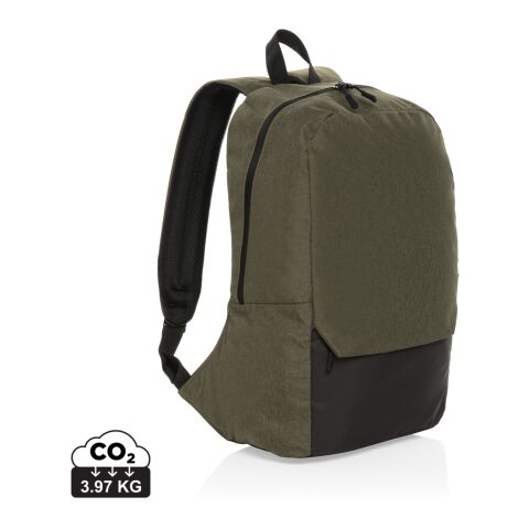 Werbeartikel "Kazu AWARE 15,6"" RPET Laptop-Rucksack" – grün – mit Logo bedruckt