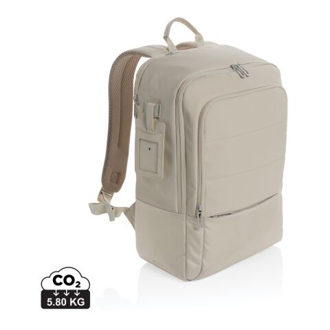 Mitarbeitergeschenk Laptoptasche Armond AWARE RPET – grau – mit Logo bedruckt nachhaltiger 15.6 Zoll Laptop-Rucksack für Büro & Homeoffice
