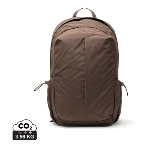Werbeartikel KENTO URBAN 15,6" Rucksack aus RCS recyceltem Nylon – braun – mit Logo bedruckt