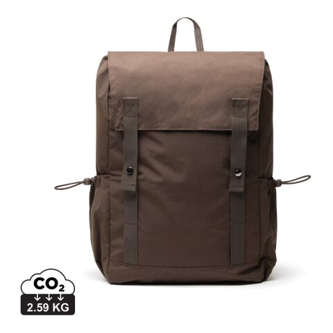 Werbeartikel KENTO URBAN Everyday Rucksack aus RCS recyceltem Nylon – braun – mit Logo bedruckt